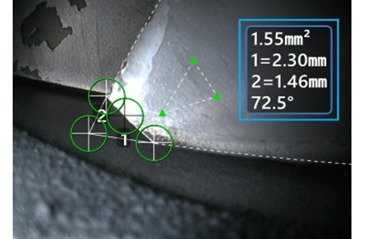 區(qū)域與測(cè)量平面配合，測(cè)量葉尖掉塊的大小